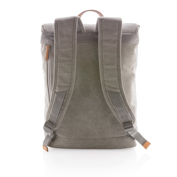 Canvas laptop backpack PVC free - Grey