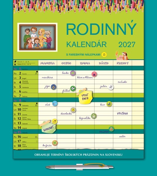 Nástenný Kalendár Rodinný Kalendár 2027