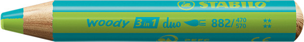 STABILO woody duo crayon de couleur, turquoise/vert clair