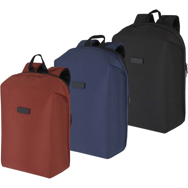 Sac à dos antivol pour ordinateur portable 15" Luma de 10 L en matériaux recyclés GRS - Marine