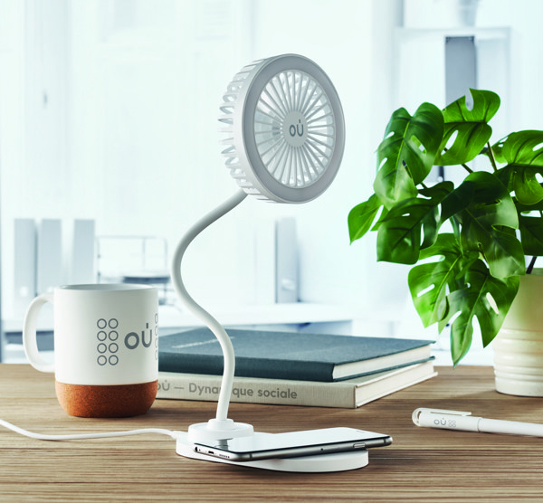 Desktop charger fan with light Viento