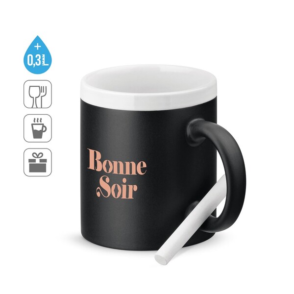 CHALKIE. Keramička šalica 360 ml - Bijela