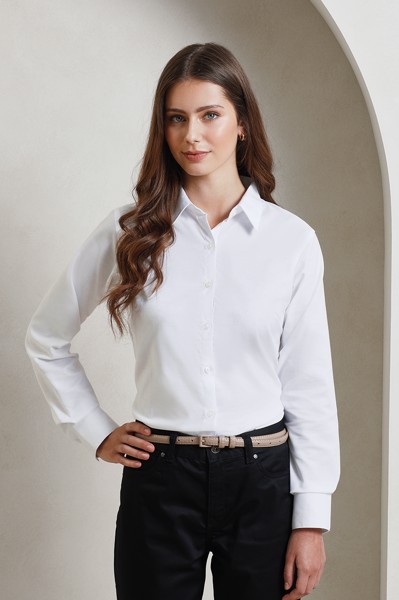 Women's Long Sleeve Signature Oxford Blouse - White / 2XL