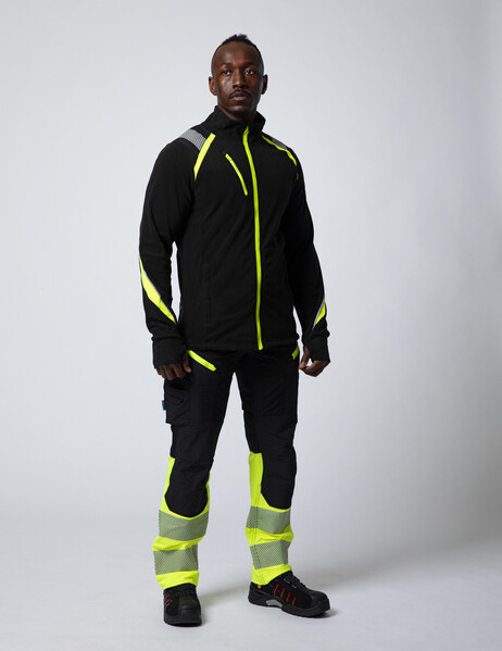 2328 Fleecejacket Navy/Yellow 4XL