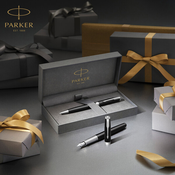 Parker SONNET Ballpoint Pen, Matte Black with Palladium Trim - Silver