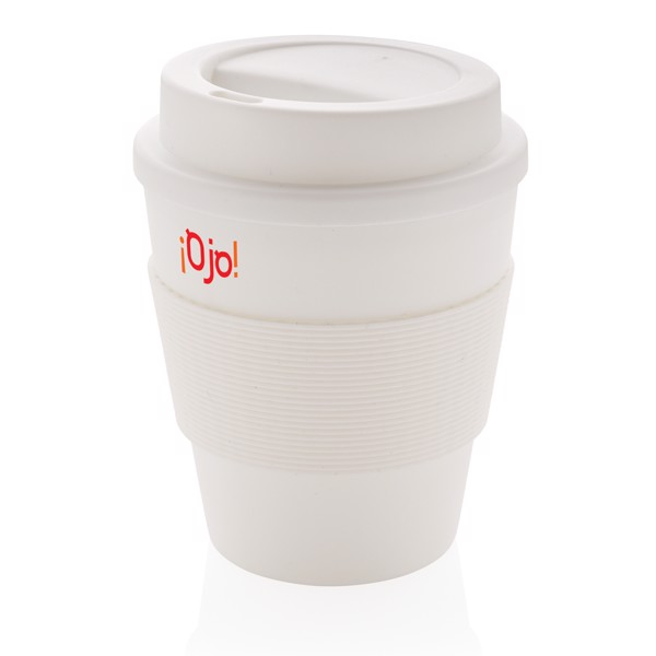 Genbrugelig kaffekop med skruelåg, 350ml, hvid -