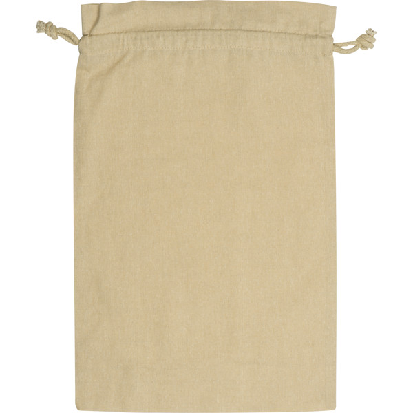Large drawstring bag made from recycled cotton PIUS - Beige