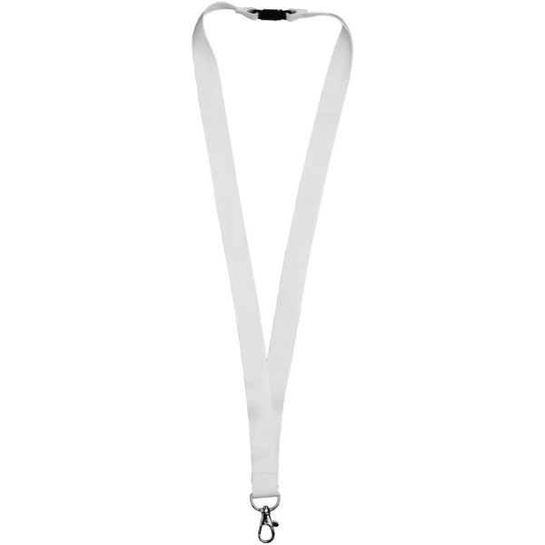 Julian bamboo lanyard with safety clip - White