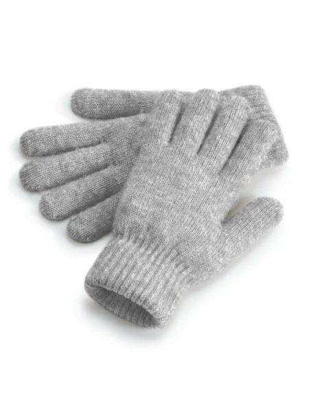 Cosy Ribbed Cuff Gloves - Grey Marl
