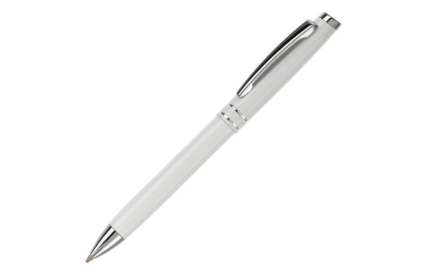 Ball pen metal 2 stripes - White