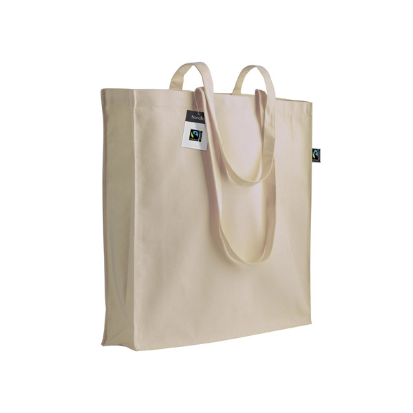 140G/M2 Fairtrade® Shopping Bag, Long Handles And Bellows