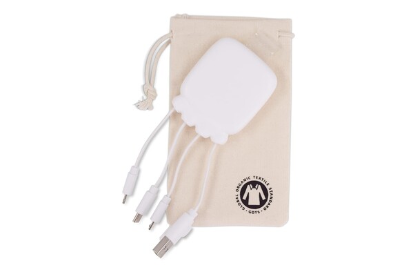 Xoopar Gamma 2 powerbank, 3000mAh, bio cable - White