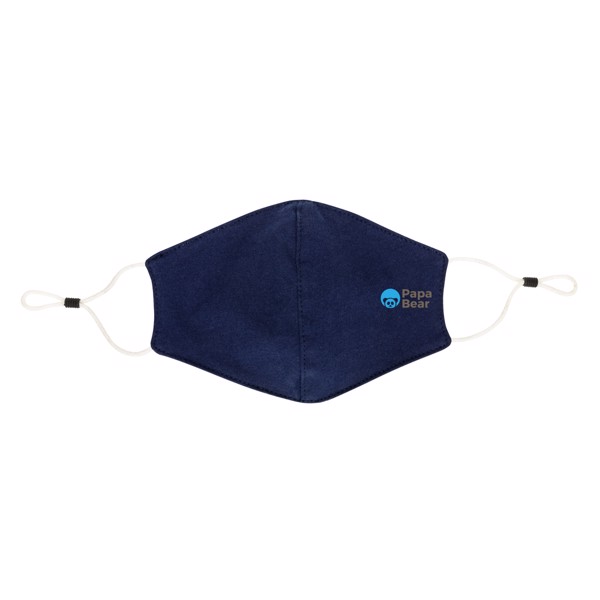 Masque barrière réutilisable à 2 couches en coton - Bleu Marine