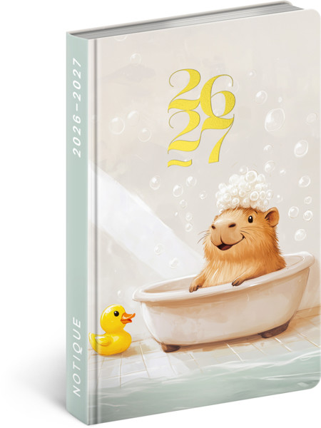 Notique 18Měsíční Diář Petito – Kapybara 2026/2027, 11 x 16 cm - Východní