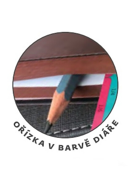 Denný diár A5 Memory tmavo hnedý s gumičkou