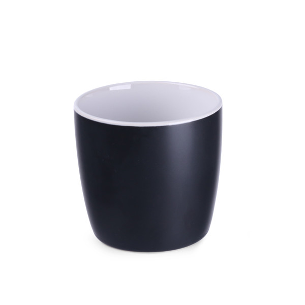 Handy ceramic mug, 92 mm height, 85 mm diameter - Black / White
