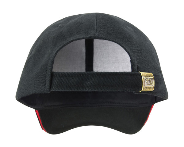 Sandwich Brushed Cotton Cap - Black / Red / ONE SIZE