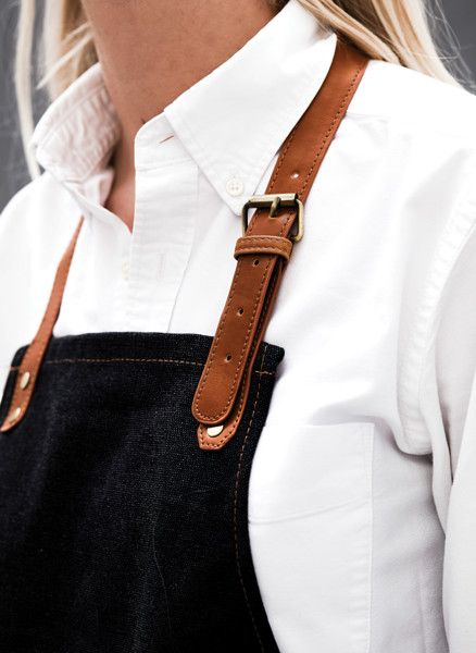 Vinga Asado apron, stonewashed canvas 500 gsm - Black
