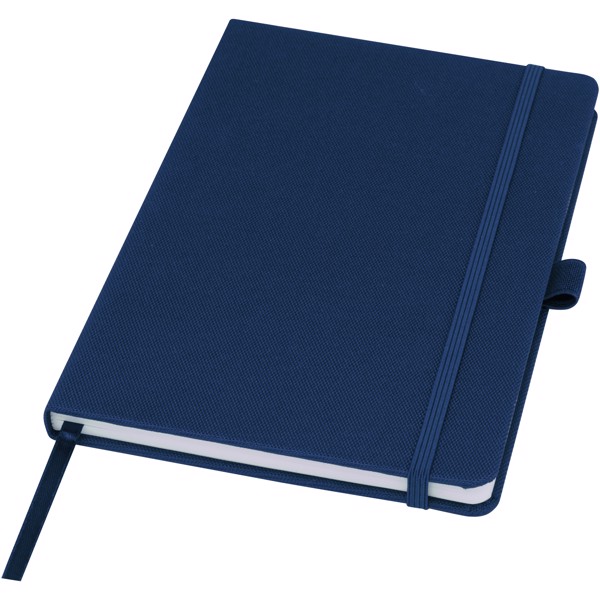 Caderno A5 de papel reciclado com capa RPET "Honua" - Azul marinho