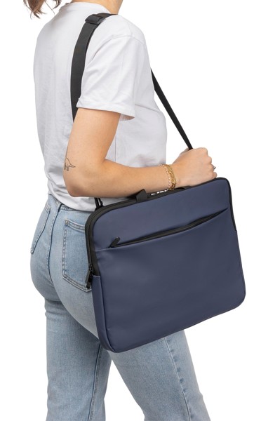 Gerecyclede PU laptoptas Rafi - zwart