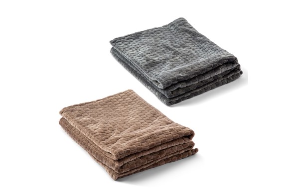 Kosta Linnewafveri Fleece Plaid Jaquard 130x170 cm - Dark Grey