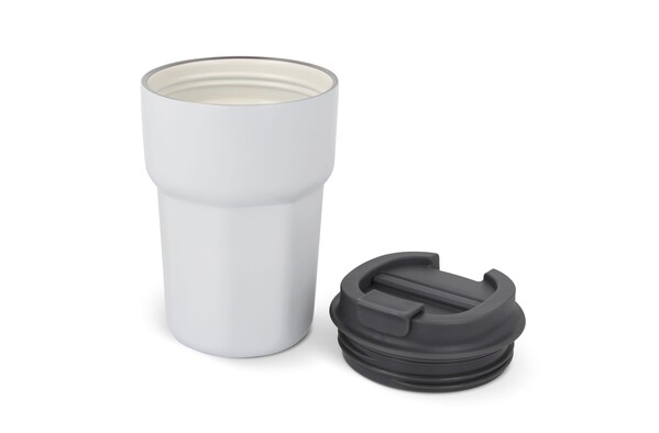 Zambezi keramična termo skodelica 350 ml, reciklirano jeklo - Bela