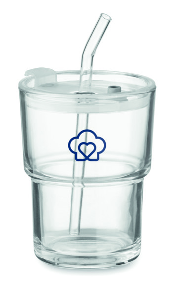 Gobelet verre et paille 400ml Sip