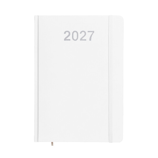 Agenda Settimanale 2027, Copertina Rigida In Cartoncino Laminato - Bianco
