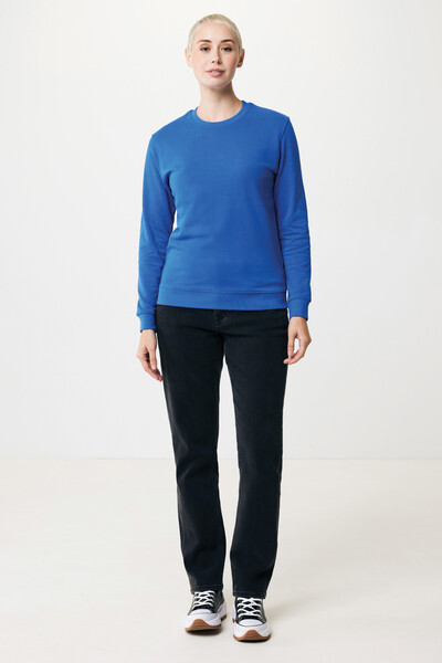 Sweater à col rond en coton recyclé Iqoniq Zion - Bleu Royal / XXL