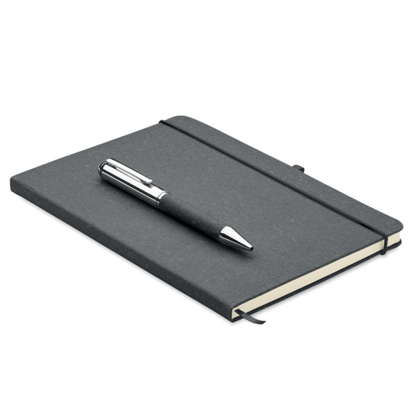 Recycled leather notebook set Eleganote - Black
