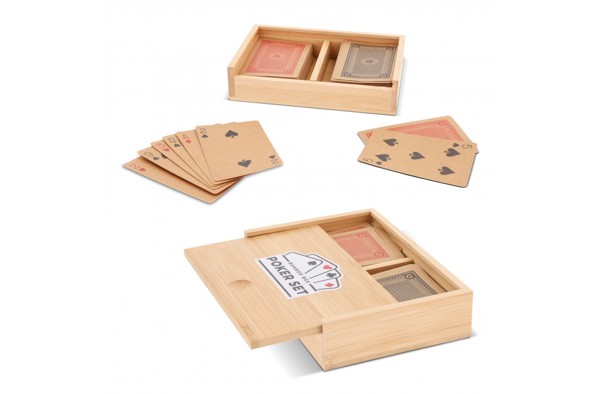 Playing card set in bamboo box