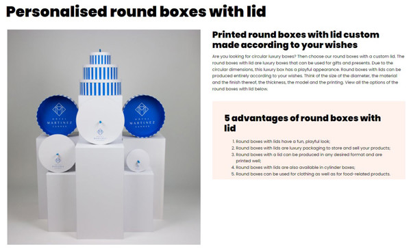 Tube boxes - custom made
