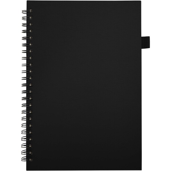 Liss A5 recycled plastic hard cover spiral notebook - Black