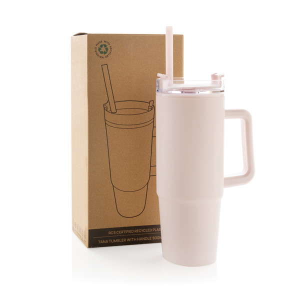 Termohrnek s madlem Tana 750ml z RCS recykl. plastu - Růžová