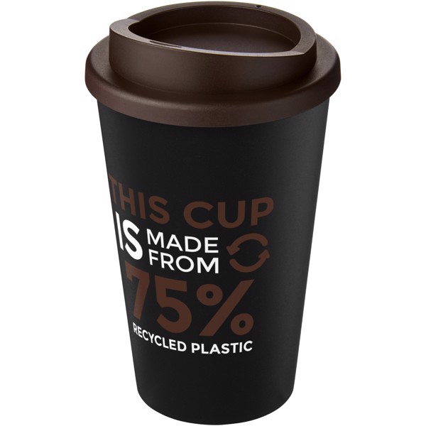 Americano® Eco 350 ml recycled tumbler - Black / Brown
