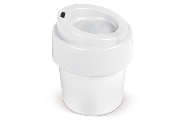 Tasse à café avec couvercle Hot-but-cool 240ml - Blanc / Blanc