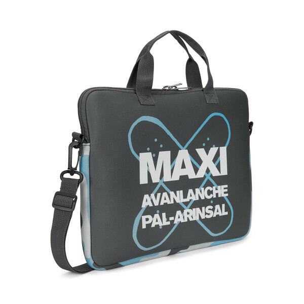 Neopreen laptophoes met rits en handvat - 42x31cm / Zwarte schouderband en rits