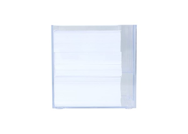 Bloc de papier 10x10x10cm dans une boîte cubique avec compartiments - Transparent