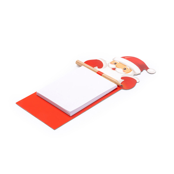 Personalised Christmas magnet with notepad and pencil Santa Claus design