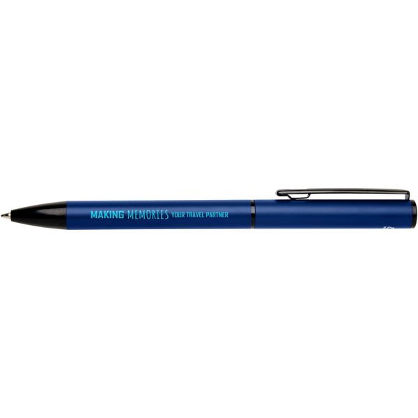 Verton recycled aluminium twist ballpoint pen with sleeve (blue ink) - Ocean Blue