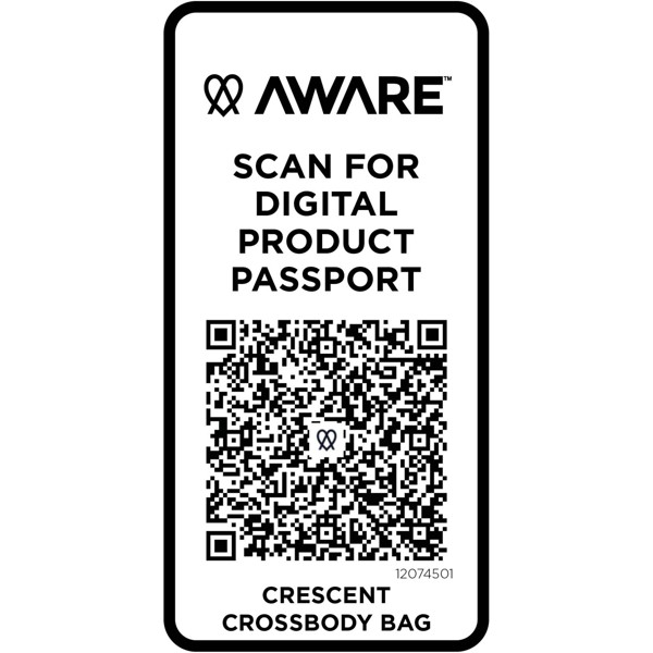 Sac bandoulière recyclé Crescent 500 g/m² Aware™ - Blanc