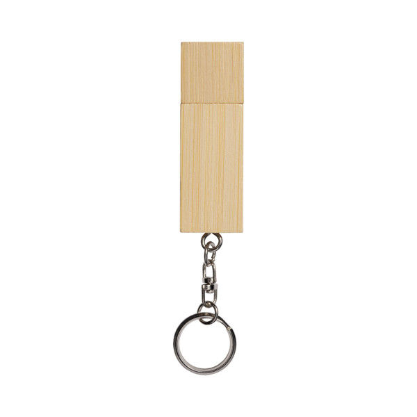 4 Gb Wooden Pen Drive With Metal Key Ring. Upload On Request With Delivery In 2 Weeks