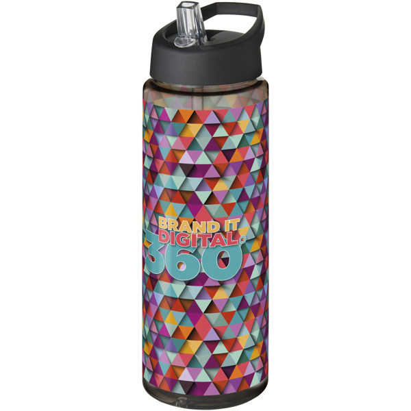 H2O Vibe 850 ml športová fľaša s uzáverom s výlevkou - Uhľová / Jednofarebná čierna