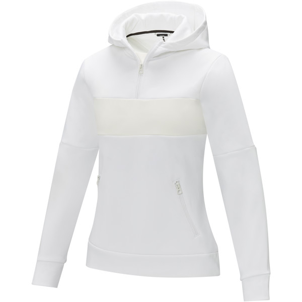 Sayan women's half zip anorak hooded sweater - White / XL