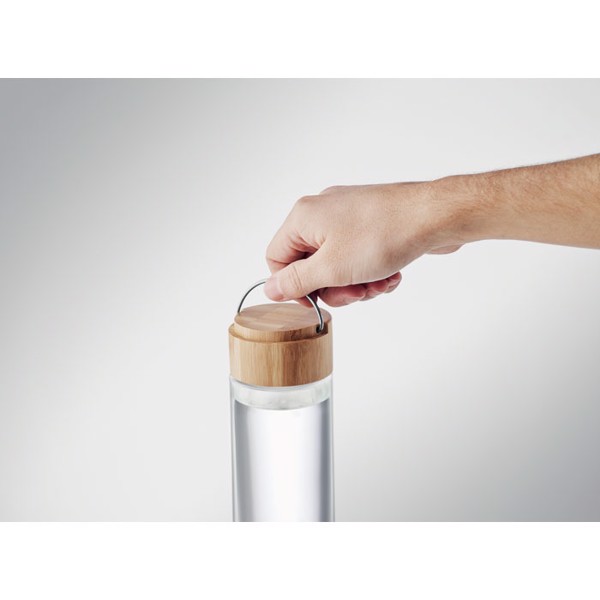 MB - Glass bottle 500ml bamboo lid Ameland