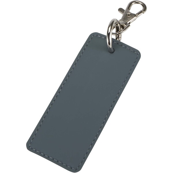 Porte-clés rectangulaire à breloques en matériaux recyclés certifié GRS Resi Plus - Bleu hale