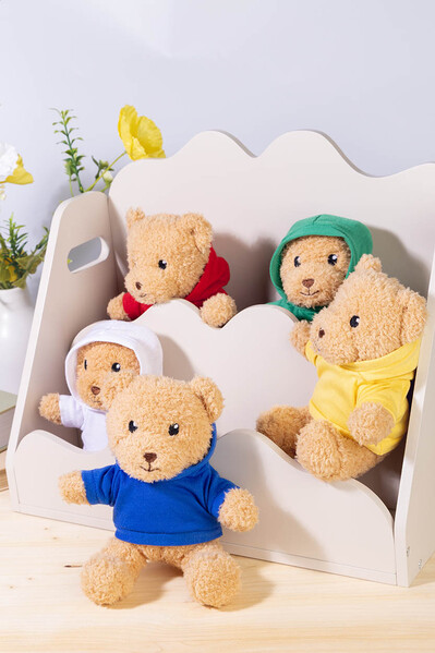 Rpet Pluh Teddy Bear With Hoodie Hobear - Blue