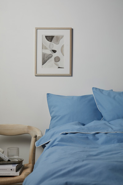 VINGA Marston Set de 4 pièces de lit en coton biologique OCS - Bleu