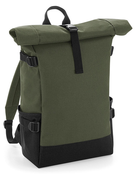 Block Roll-Top Backpack - Black / Black / ONE SIZE