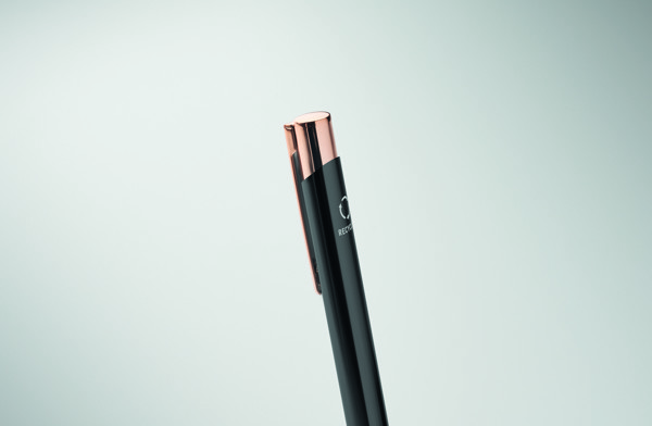 Stylo en aluminium recyclé Bern Rose - Noir